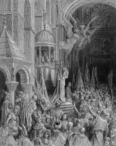 Dandolo forkynner korstoget i Markuskirken i Venezia - gravering av Gustave Doré av Gustave Dore