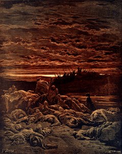 Death of the Sons of Jerubbaal av Doré - Bibelen av Gustave Dore