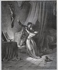 Don Fernand erklærer sin flamme til Dorothee - fra "Don Quixote de la Mancha" av Miguel Cervantes av Gustave Dore