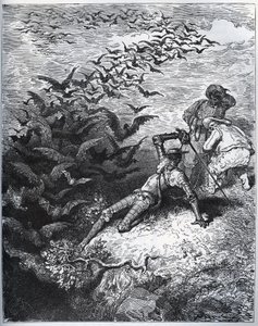 Don Quixote a la cave de Montesinos - An infinite number of crows and rooks fly out of Montesinos