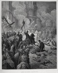 Korsfarernes inntog i Konstantinopel under det fjerde korstoget av Gustave Doré. av Gustave Dore