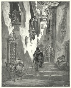 Gustave Dores Don Quijote: "Han fikk overført en rekke kjærlighetsbrev til meg, alle fulle av de ømmeste uttrykk" (gravering) av Gustave Dore