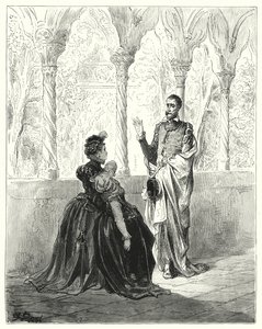 Gustave Dores Don Quijote: "Be, min Herre Don Quijote, trekk deg tilbake, for denne stakkars unge skapningen vil ikke komme til seg selv mens du er forbi" (gravering) av Gustave Dore