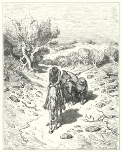 Gustave Dores Don Quijote: "De passerte den dagen, og fire til etter det, i en slik form for diskurs" (gravering) av Gustave Dore