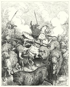 Gustave Dores Don Quijote: "De trampet dem under foten i en ubarmhjertig hastighet" (gravering) av Gustave Dore