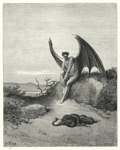 Illustrasjon av Gustave Dore for Miltons Paradise Lost, bok IX, linje 182, 183