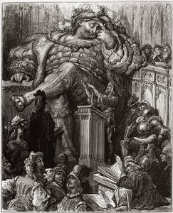 Illustrasjon av Gustave Dore for the Inestimable Life of the Grand Gargantua av Francois Rabelais - illustrasjon fra 'Gargantua and Pantagruel', av Francois Rabelais - gravering av Gustave Dore (1832-1883) av Gustave Dore