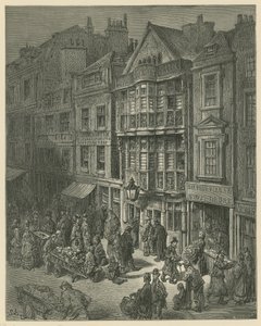 Illustrasjon som viser Bishopsgate Street av Gustave Dore