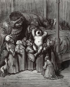 Illustrasjon til boken Gargantua and Pantagruel av Rabelais, 1854. av Gustave Dore