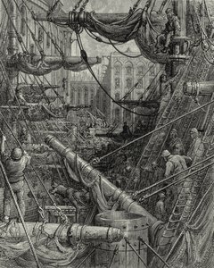 I London Docks. Gravering: Gustave Doré. Fra: quot;London - A Pilgrimagequot;, tekst av WB Jerrold, gravert C. Maurant, 1872. av Gustave Dore