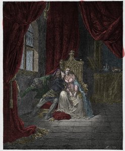 Inferno, Canto 5: Paolo og Francesca, illustrasjon fra "The Divine Comedy" av Dante Alighieri, 1885 av Gustave Dore