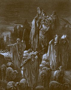 Jakob på reise til Egypt, av Doré - Bibelen av Gustave Dore
