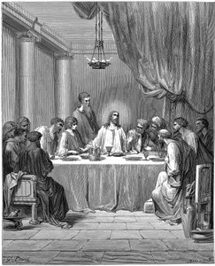 Jesus og hans disipler ved det siste måltid, 1866 av Gustave Dore