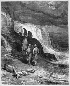 Jupiter et le Passenger - JUPITER OG PASSASJEREN - fra "Fables" av Jean de La Fontaine av Gustave Dore
