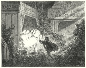 Tornerose; Tornerose (gravering) av Gustave Dore