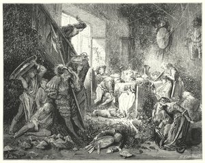 Tornerose; Tornerose (gravering) av Gustave Dore