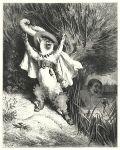 Mesterkatten eller puss i støvler; Puss In Boots (gravering) av Gustave Dore