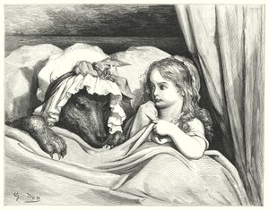 Le Petit Chaperon Rouge; Rødhette (gravering) av Gustave Dore