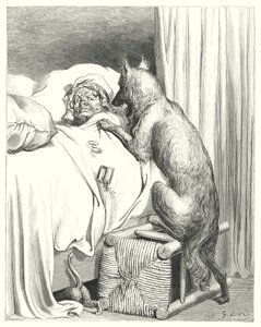 Le Petit Chaperon Rouge; Rødhette (gravering) av Gustave Dore