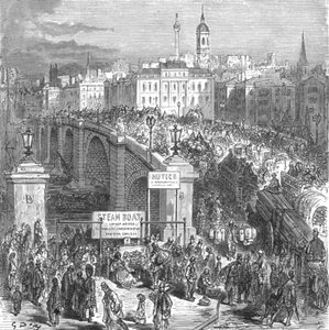 'London Bridge, 1872', 1872. av Gustave Dore