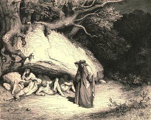 Bare så langt plaget, at vi lever begjærende uten håp, c1890. av Gustave Dore
