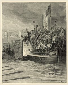 Oxford og Cambridge Boat Race, Putney av Gustave Dore