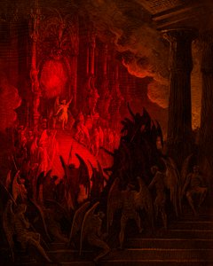 Paradise Lost: Satan in Council, gravering av Gustave Doré av Gustave Dore