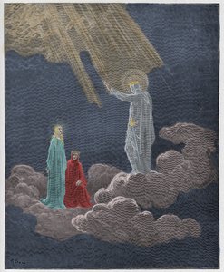 Paradiso, Canto 8 : Charles Martel henvender seg til Dante og Beatrice, illustrasjon fra "The Divine Comedy" av Dante Alighieri, 1885 av Gustave Dore
