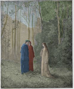 Purgatorio, Canto 5: Dante snakker med Pia de Tolomei av Gustave Dore