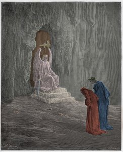 Purgatorio, Canto 9: Dante og Virgil ved skjærsildens portaler, illustrasjon fra "The Divine Comedy" av Dante Alighieri, 1885 av Gustave Dore