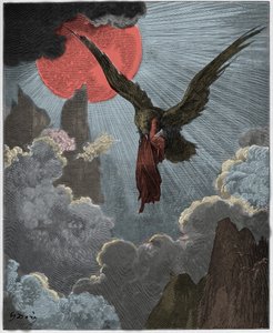 Purgatorio, Canto 9: Dante, i en drøm, blir båret av en ørn, illustrasjon fra "The Divine Comedy" av Dante Alighieri, 1885 av Gustave Dore