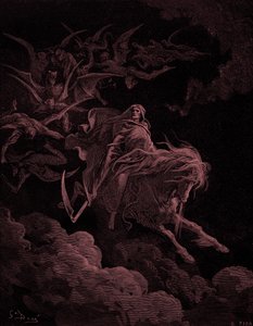 Åpenbaring: Vision of Death, av Gustave Doré. - Bibelen av Gustave Dore