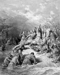 Richard Lion Heart leverer byen Joppé - gravering av Gustave Doré av Gustave Dore