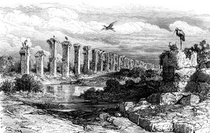 Romersk akvedukt, Merida, Spania, 1800-tallet av Gustave Dore