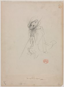 Skisse for "The Wolf Turned Shepherd" (rekto) av Gustave Dore