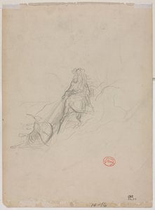 Skisse av jaktscene (verso) av Gustave Dore