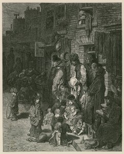 Slums i London (gravering) av Gustave Dore