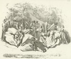 Ti år senere eller en endring av mote 1840 (gravyr) av Gustave Dore
