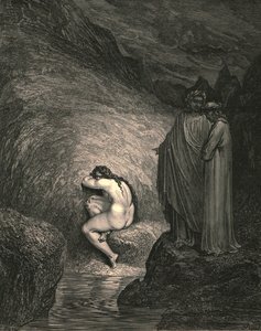 Det er den eldgamle sjelen til elendige Myrrha, c1890. av Gustave Dore