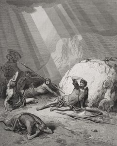 The Conversion of St. Paul, Apg 9:1-6, illustrasjon fra Dores 