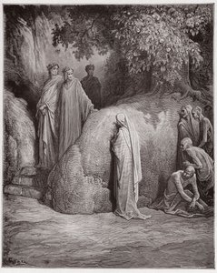 The Divine Comedy (La Divina Comedia, La Divine Comedie), Purgatorio, Canto 23: Dante gjenkjenner skyggen av Forese blant fråtserne - av Dante Alighieri (1265-1321) - Illustrasjon av Gustave Dore (1832-1883) av Gustave Dore