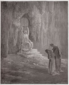 Den guddommelige komedie (La Divina Comedia, La Divine Comedie), Purgatorio, Canto 9: Dante og Virgil ved skjærsildens portaler - av Dante Alighieri (1265-1321) - Illustrasjon av Gustave Dore (1832-1883) av Gustave Dore