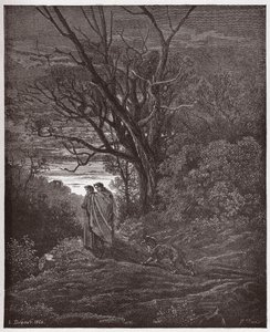 The Divine Comedy (La Divina Commedia, La Divine Comedie), Inferno, Canto 1: Hun-ulven dukker opp - av Dante Alighieri (1265-1321) - Illustrasjon av Gustave Dore (1832-1883) av Gustave Dore