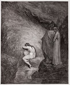 The Divine Comedy (La Divina Commedia, La Divine Comedie), Inferno, Canto 30: Myrrha, fordømt for incest - av Dante Alighieri (1265-1321) - Illustrasjon av Gustave Dore (1832-1883) av Gustave Dore