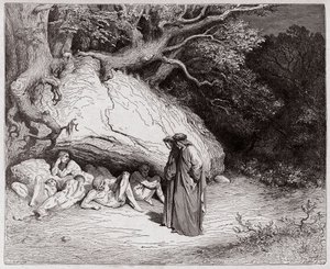 The Divine Comedy (La Divina Commedia, La Divine Comedie), Inferno, Canto 4: The innocent souls in Limbo - av Dante Alighieri (1265-1321) - Illustrasjon av Gustave Dore (1832-1883) av Gustave Dore