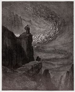 The Divine Comedy (La Divina Commedia, La Divine Comedie), Inferno, Canto 5: Minos dømmer overtredelsene og sender ut sjelene - av Dante Alighieri (1265-1321) - Illustrasjon av Gustave Dore (1832-1883) av Gustave Dore