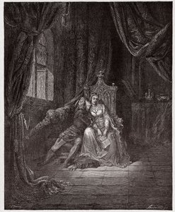The Divine Comedy (La Divina Commedia, La Divine Comedie), Inferno, Canto 5: Paolo and Francesca - av Dante Alighieri (1265-1321) - Illustrasjon av Gustave Dore (1832-1883) av Gustave Dore