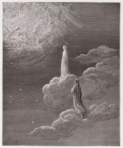 Den guddommelige komedie (La Divina Commedia, La Divine Comedie), Paradiso, Canto 14: Dante og Beatrice oversatt til Mars-sfæren - av Dante Alighieri (1265-1321) - Illustrasjon av Gustave Dore (1832-1883) av Gustave Dore