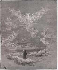 The Divine Comedy (La Divina Commedia, La Divine Comedie), Paradiso, Canto 19: De salige sjelene danner en ørn på himmelen - av Dante Alighieri (1265-1321) - Illustrasjon av Gustave Dore (1832-1883) av Gustave Dore