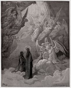 The Divine Comedy (La Divina Commedia, La Divine Comedie), Paradiso, Canto 20: De lysende sjelene synger - av Dante Alighieri (1265-1321) - Illustrasjon av Gustave Dore (1832-1883) av Gustave Dore